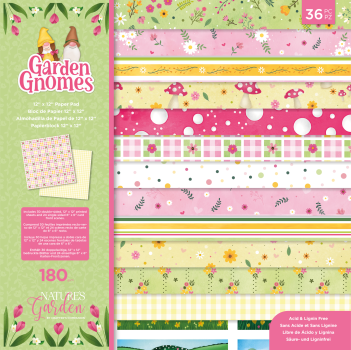 Crafters Companion -Garden Gnomes - 12" Paper Pack