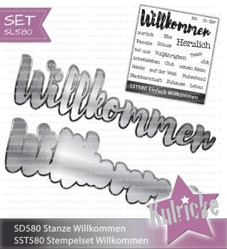 Kulricke SET "Willkommen" Stempel & Stanzen | Stanze