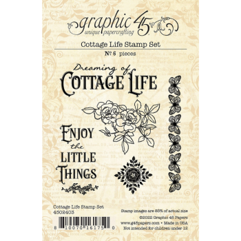 Graphic 45 Cottage Life Stamp Set  Clear Stamp 