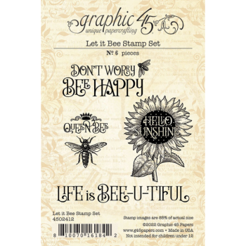 Graphic 45 Let it Bee Stamp Set Clear Stamp 