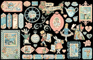 Graphic 45 "Alice's Tea Party Die-cut"  - Stanzteile