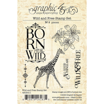 Graphic 45  Wild & Free Stamp Set Clear Stamp 