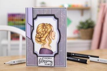 Crafters Companion -  Natural Beauty Clear Stamp Timeless Braids  - Clear Stamps