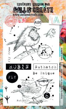 AALL and Create Robin & Nuthatch Stamps - Stempel A6