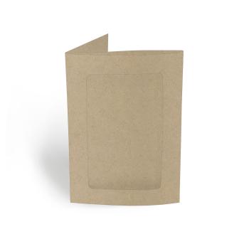 Passepartoutkarte rechteck 3-Fach DIN B6 in kraft grau