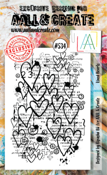 AALL and Create Lined Hearts Stamps - Stempel A6