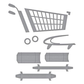 Spellbinders 3D Die "Shopping Cart Right Facing "