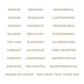 Spellbinders Hotfoil Plate - "Stitched Alphabet Glimmer Descriptors"