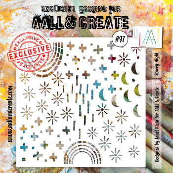 AALL and Create Starry Night Stencil - Schablone 6x6