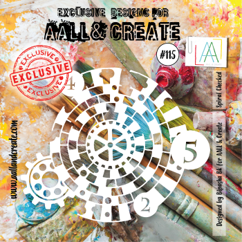 AALL and Create Spiral Checked Stencil - Schablone 6x6