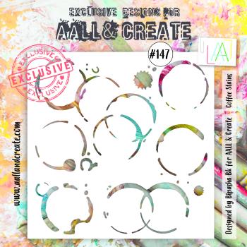 AALL and Create Coffee Stains Stencil - Schablone 6x6