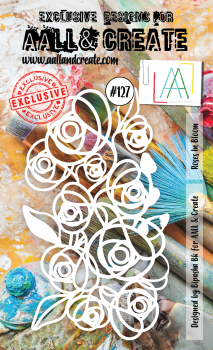 AALL and Create Bloomed Roses Stencil - Schablone A6