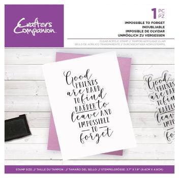 Crafters Companion - Friends for Life - Impossible to Forget - Clear Stamps