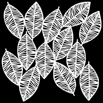 The Crafters Workshop Striped Leaves   Stencil - Schablone 6x6"