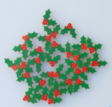 Simpy Crative Mini Wooden Holly Toppers  - Holzteile