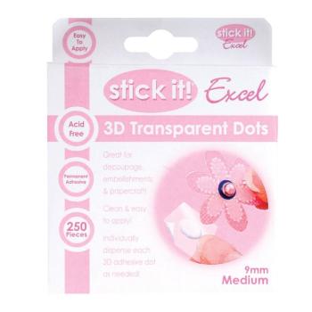 Docrafts Stick It! Excel 3D Transparent Dots Medium 