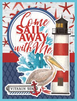 Simple Stories  Vintage Seas  Simple Cards Kit - Bits & Pieces
