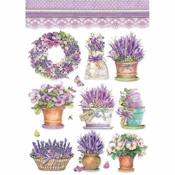 Stamperia " Lavender Vase " A4 Decoupage / Decopatch Papier 6 Bögen 