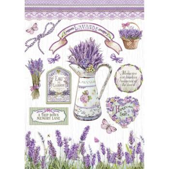 Stamperia "Lavender" A4 Decoupage / Decopatch Papier 6 Bögen 