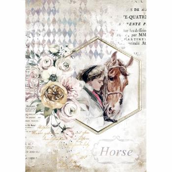 Stamperia " Romantic Horses Lady Frame " A4 Decoupage / Decopatch Papier 6 Bögen 