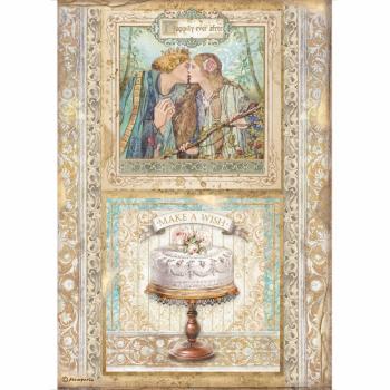 Stamperia " Sleeping Beauty Cake Frame " A4 Decoupage / Decopatch Papier 6 Bögen 