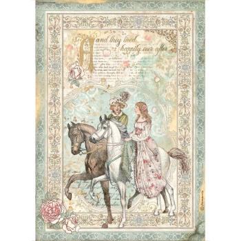 Stamperia " Sleeping Beauty Prince on Horse " A4 Decoupage / Decopatch Papier 6 Bögen 