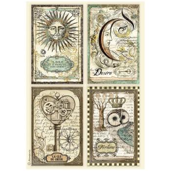 Stamperia " Alchemy 4 cards " A4 Decoupage / Decopatch Papier 6 Bögen 