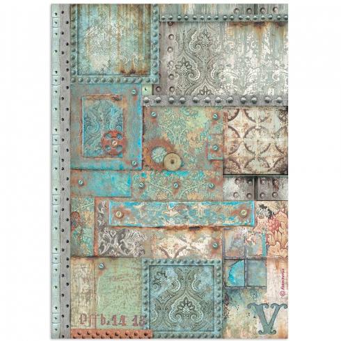 Stamperia " Lady Vagabond Lifestyle Metal Plates " A4 Decoupage / Decopatch Papier 6 Bögen 