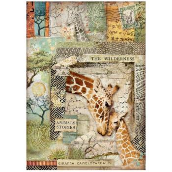 Stamperia "Savana Giraffe " A4 Decoupage / Decopatch Papier 6 Bögen 