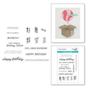 Spellbinders Stempelset - "Birthday Unboxing Sentiments" - Silikonstempel