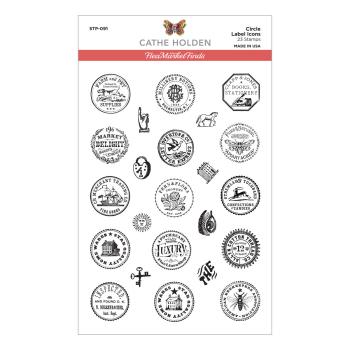 Spellbinders Stempelset - "Circle Label Icons" - Silikonstempel