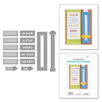 Spellbinders Dies "Pick Your Greeting Slider Etched" Stanzschablonen