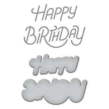 Spellbinders Dies " Stylized Happy Birthday Etched" Stanzschablonen