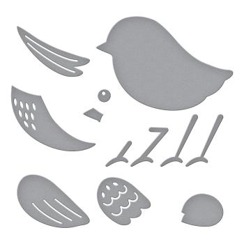 Spellbinders Dies "Sweet Birdie Etched" Stanzschablonen