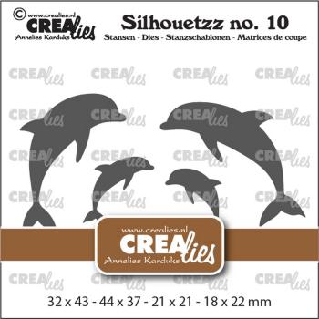 Crealies - Silhouetzz Stanzschablone Dolphins  