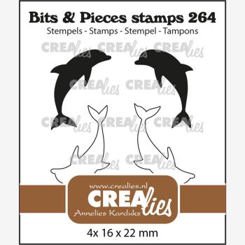 Crealies - Bits - Pieces Stempel Dolphins  