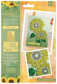 Crafters Companion - The Sunflower Collection - Embossing Folder & Stencil