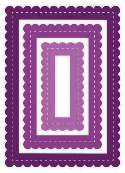 Gemini Nesting Rectangle Frames Dies  - Stanze - Rechteckige Rahmen mit Jakobsmuschelkante 
