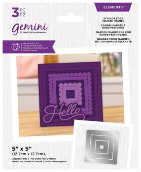 Gemini Nesting Square Frames Dies - Stanze - Quadratische Rahmen mit Jakobsmuschelkante