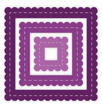 Gemini Nesting Square Frames Dies - Stanze - Quadratische Rahmen mit Jakobsmuschelkante