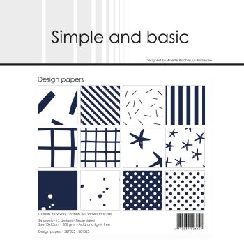 Simple and Basic "Dark Blue " Paper Pack 6x6 Inch 