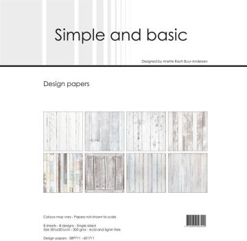 Simple and Basic "White Wood " Paper Pack 12x12 Inch 