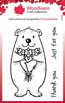 Woodware Flower Bear Clear Stamps - Stempel 