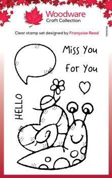 Woodware Happy Snail Clear Stamps - Stempel 