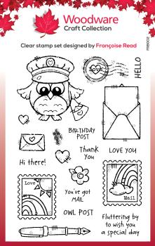 Woodware Owl Post   Clear Stamps - Stempel 