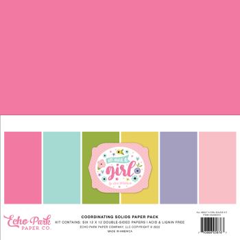 Echo Park "All About A Girl" 12x12" Coordinating Solids Paper - Cardstock