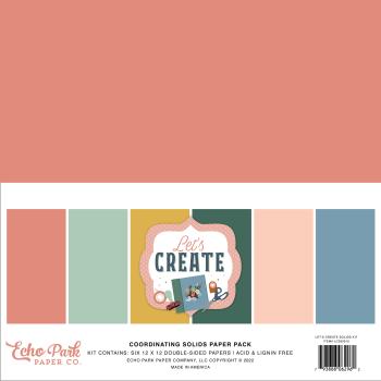 Echo Park "Let's Create" 12x12" Coordinating Solids Paper - Cardstock