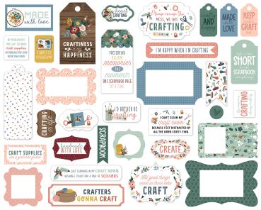 Echo Park "Let's Create" Ephemera Frames & Tags