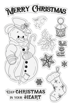 Crafters Companion - Vintage Snowman Clear Stamp Christmas in your Heart - Clear Stamps