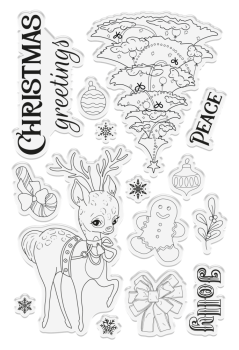 Crafters Companion - Vintage Snowman Clear Stamp Christmas Greetings - Clear Stamps